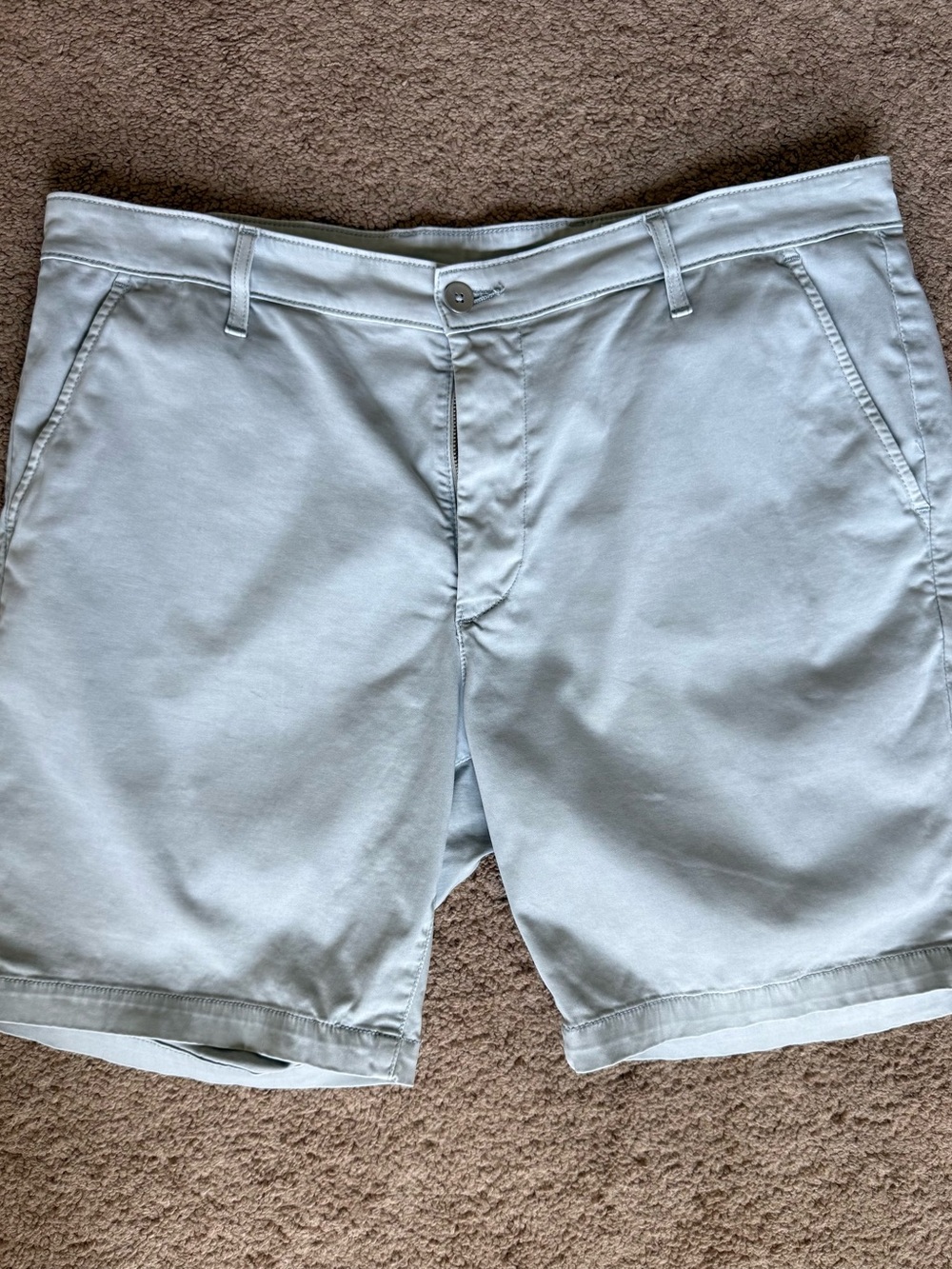 Ag Adriano Goldschmied Light Gray Flat Front Chino Shorts